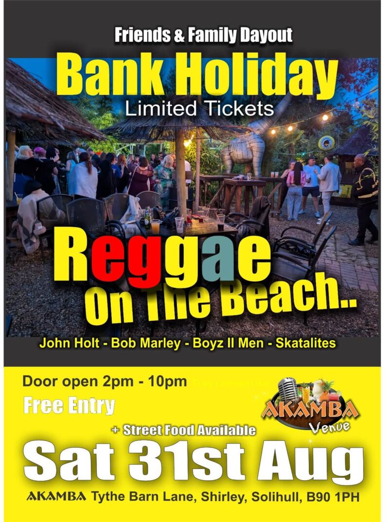 Reggae On The Beach 31st August 2024 Akamba Venue